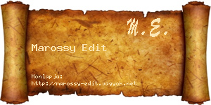 Marossy Edit névjegykártya