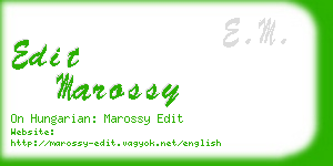 edit marossy business card